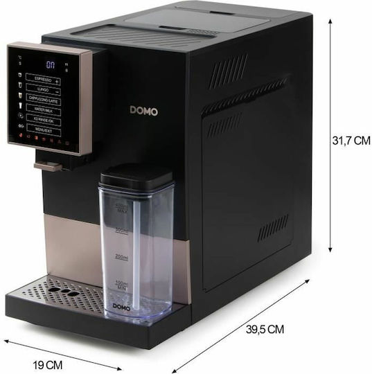 Domo Automat de Espresso 1350W Presiune 19bar pentru Cappuccino Neagră S71018789
