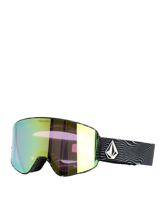 Volcom Odyssey Μάσκα Σκι & Snowboard Ενηλίκων Μαύρη με Φακό σε Μαύρο Χρώμα