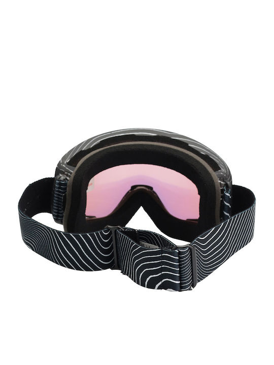 Volcom Odyssey Μάσκα Σκι & Snowboard Ενηλίκων Μαύρη με Φακό σε Μαύρο Χρώμα