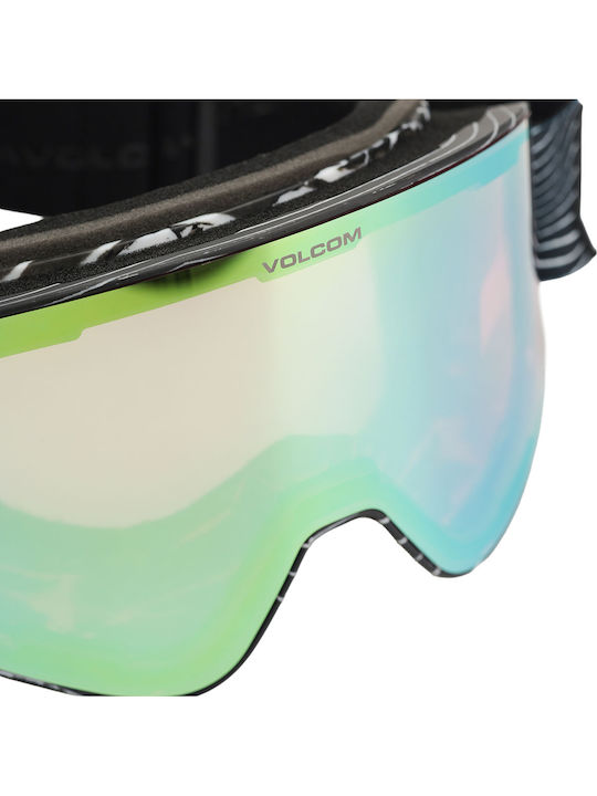Volcom Odyssey Μάσκα Σκι & Snowboard Ενηλίκων Μαύρη με Φακό σε Μαύρο Χρώμα