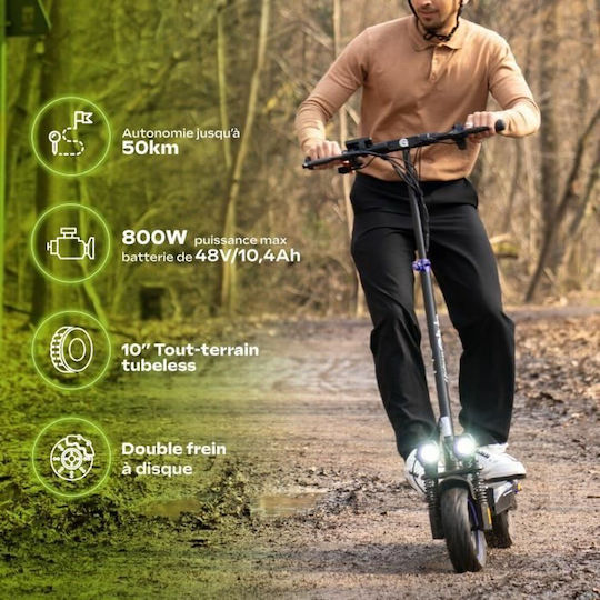 UrbanGlide Ecross One 800 Електрически Скутер с 25km/h Максимална Скорост и 50km Автономия в Черен Цвят