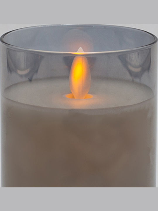 Eurolamp Christmas Glass Gray Battery Candle 10x7.5cm 2pcs
