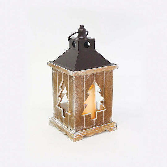 Aca Christmas Wood Battery Lantern 31x14cm