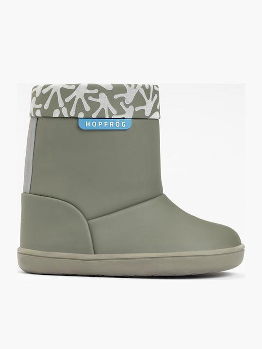 Leather Kids Boots Khaki