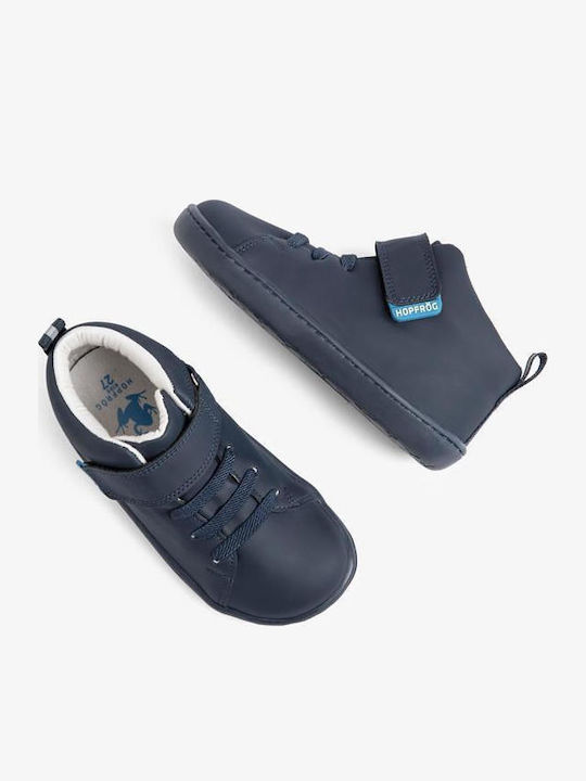 Kids Boots Barefoot with Hoop & Loop Closure Navy Blue