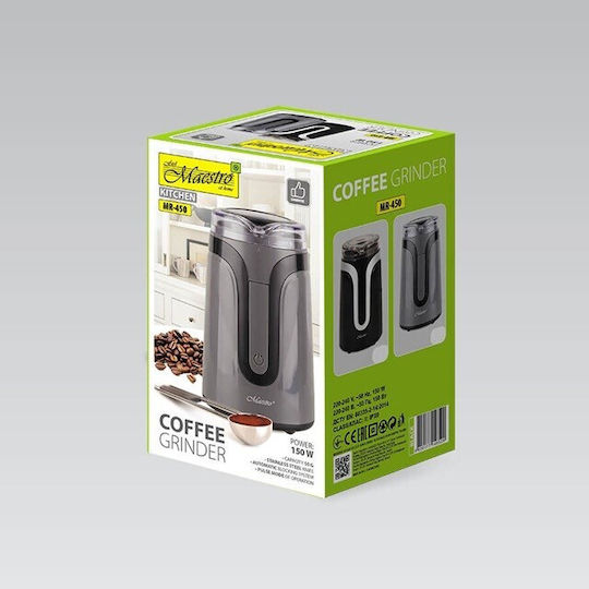 Maestro Ηλεκτρικός Μύλος Καφέ 150W με Χωρητικότητα 50gr Μαύρος