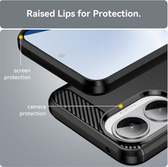 Techsuit Carbon Bumper Silicone / Plastic Black (Poco F7)