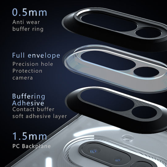 Techsuit Umschlag Rückseite Silikon Schwarz (Nothing Phone (3a))