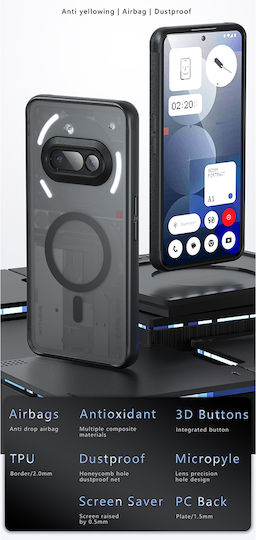 Techsuit Umschlag Rückseite Silikon Schwarz (Nothing Phone (3a))