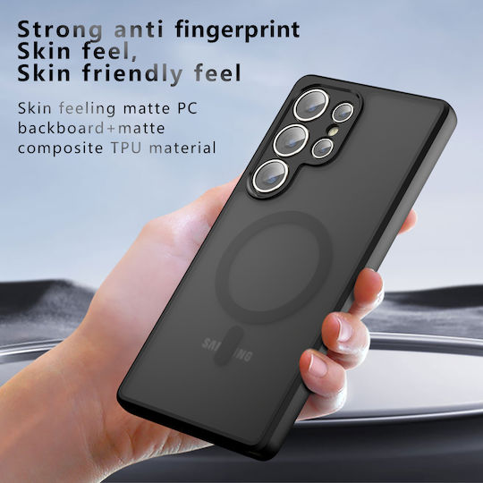 Techsuit Umschlag Rückseite Silikon Schwarz (Galaxy S24 Ultra)