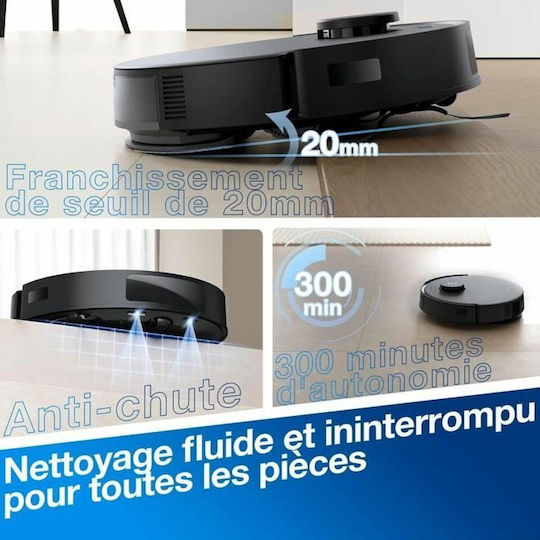 Ecovacs Deebot N20 Pro Plus Σκούπα Ρομπότ με Χαρτογράφηση Laser & Απορρόφηση 8000Pa Μαύρη