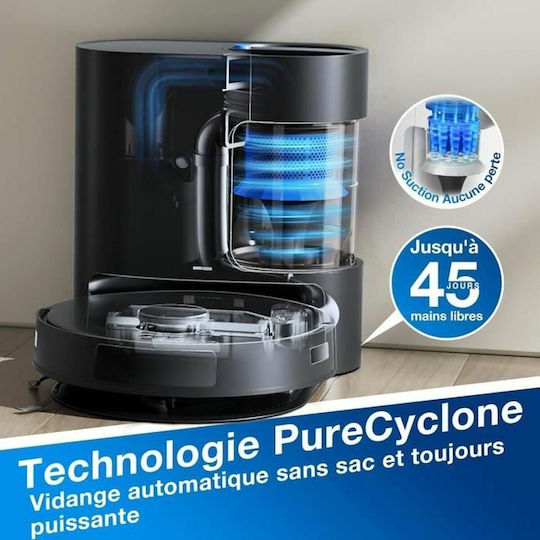 Ecovacs Deebot N20 Pro Plus Σκούπα Ρομπότ με Χαρτογράφηση Laser & Απορρόφηση 8000Pa Μαύρη