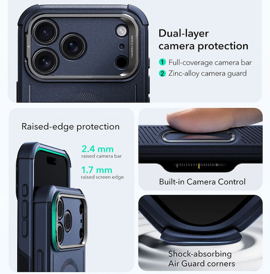 ESR Cyber Umschlag Rückseite Silikon Blau (iPhone 17 Pro Max)