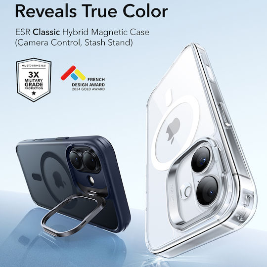 ESR Classic Hybrid Halolock Kickstand Umschlag Rückseite Metallisch Blau (iPhone 17)