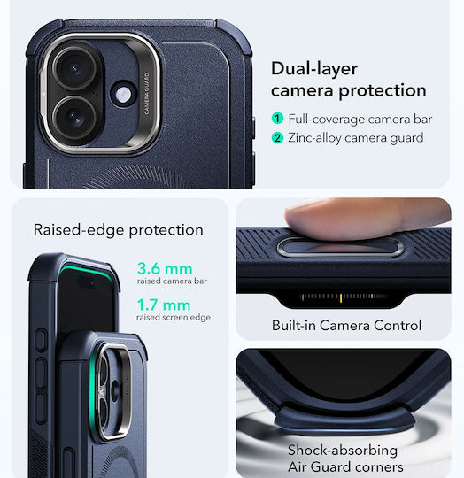 ESR Cyber Umschlag Rückseite Silikon Blau (iPhone 17)