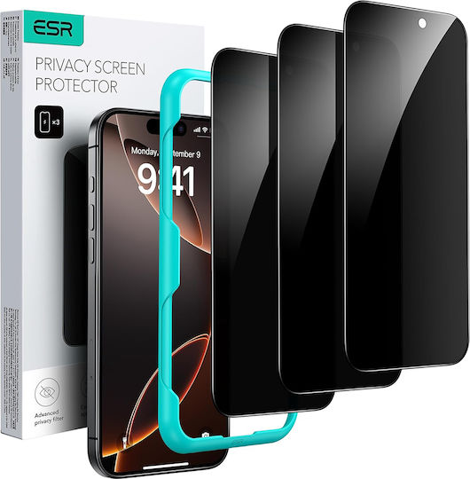 ESR Black Privacy Tempered Glass 3pcs Black (iPhone Air)