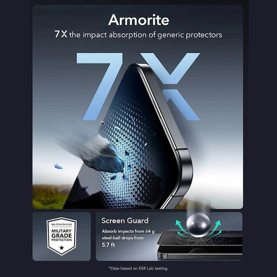 ESR Armorite Privatsphäre Displayschutzfolie 3Stück Schwarz (iPhone 17 / 17 Pro / 16 Pro)