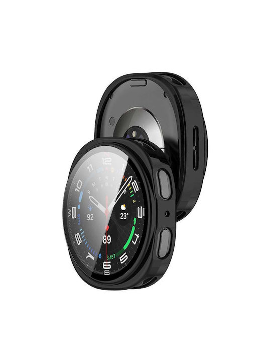 Techsuit Defense360 Pro Plastikhülle mit Glas in Schwarz Farbe für Samsung Galaxy Watch8 44mm