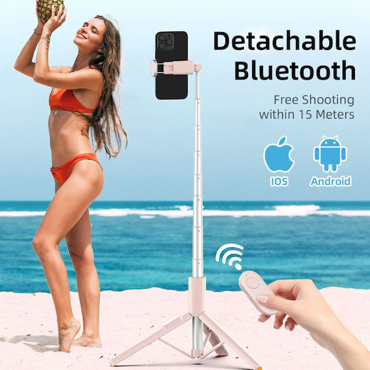 Tech-Protect L09s Selfie-Stick Handy-Stative Bluetooth-Rosa