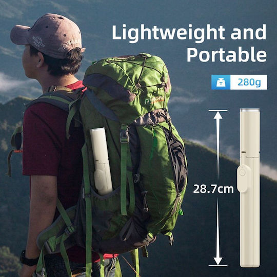 Tech-Protect L09s Selfie Stick Cell Phone Tripod Bluetooth Beige