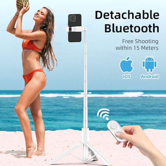 Tech-Protect L09s Selfie Stick Τρίποδο Κινητού Bluetooth Λευκό