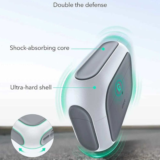 ESR Orbit Hybrid Halolock Case Plastic / Silicone in White color for Apple AirPods Pro 3