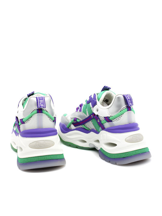 Chunky Sneakers Silver / Green / Purple