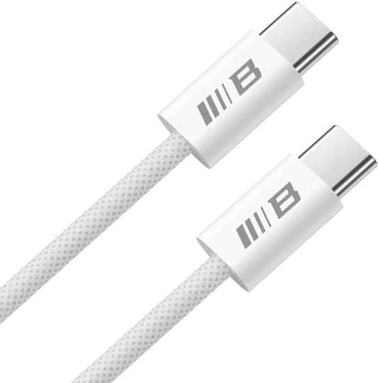 Blueo Braided USB 2.0 Cable USB-C male - USB-C 100W Λευκό 2m
