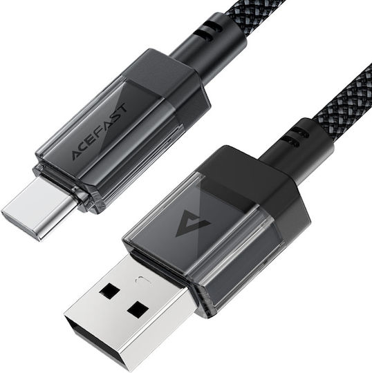 Hoco Braided USB 2.0 Cable USB-C Male to USB-A 18W Black 1.2m
