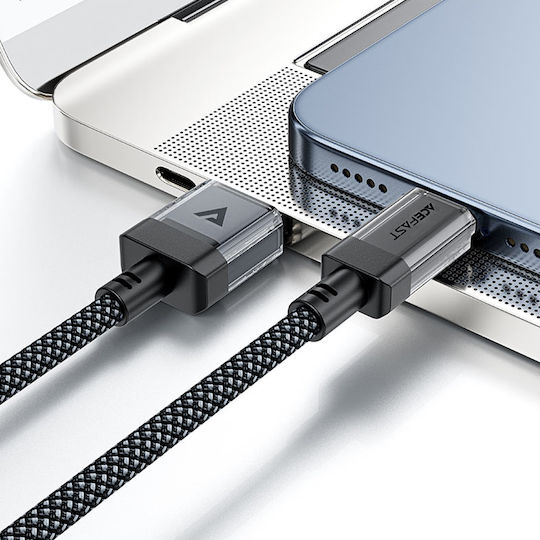 Hoco Braided USB 2.0 Cable USB-C Male to USB-A 18W Black 1.2m