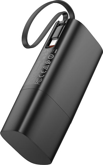 Hoco J148 Handy Power Bank 5000mAh 20W με Θύρα USB-C Power Delivery Μαύρο