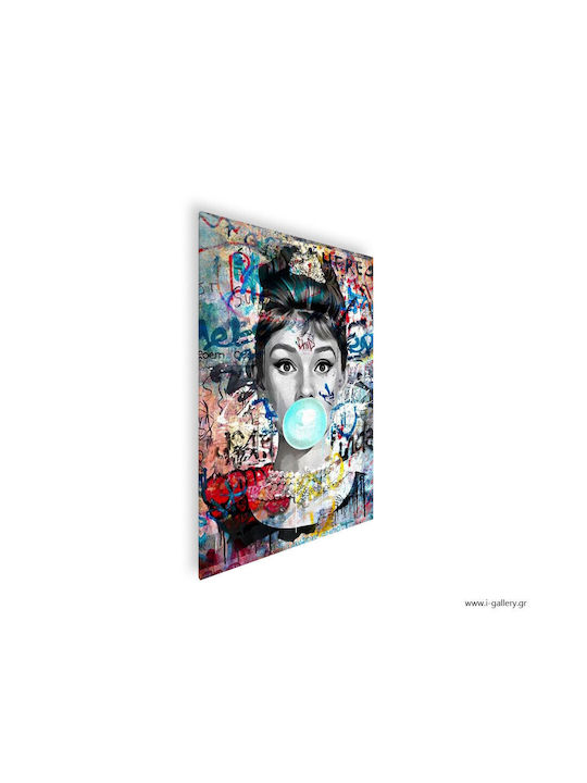 Canvas Painting Blue Bubble Gum 60x90 Cm