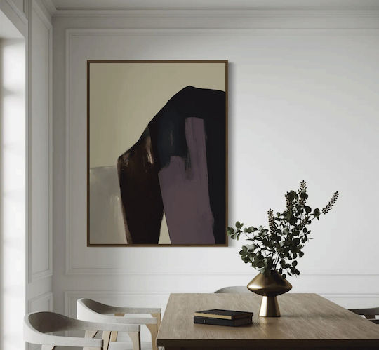 Canvas Painting Beige Blue World 80x120 Cm