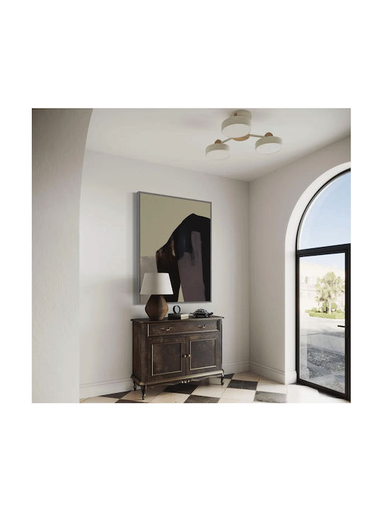 Gemälde Zitat Leinwand Beige Blau Welt 80x120 cm