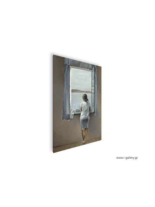 Painting Canvas Dali Figure At Window 90x130 Cm