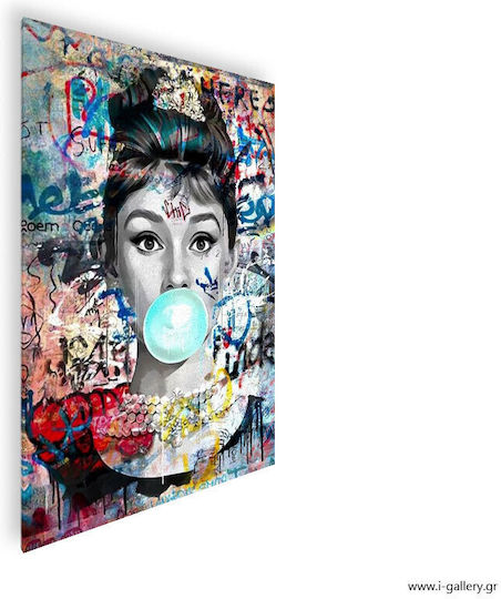Canvas Painting Blue Bubble Gum 100x150 Cm