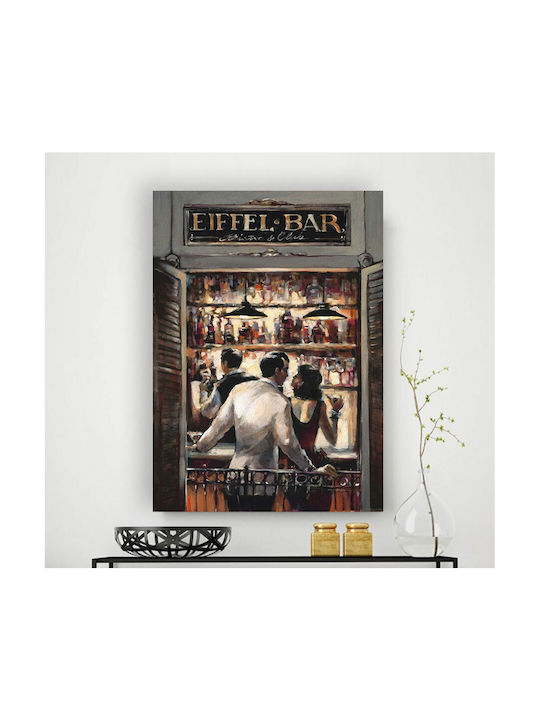 Painting Canvas Couple At The Bar 90x130 Cm