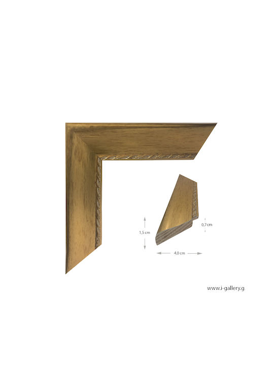 I-gallery Wooden Photo Frame With Gold Frame 040-01
