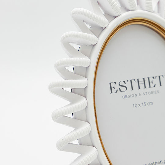 Polyresin Photo Frame with White Frame 2 Pieces