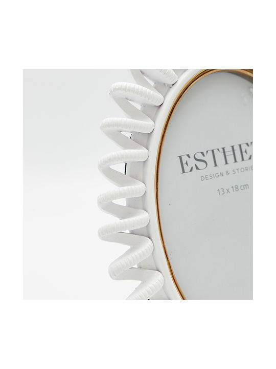 Polyresin Photo Frame with White Frame 2 Pieces