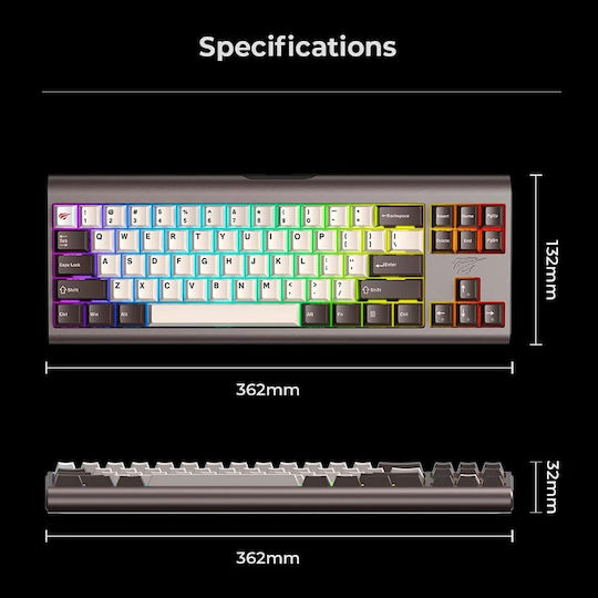 Havit KB896L Gaming Mechanical Keyboard with RGB lighting (English US) Pink