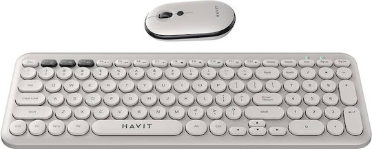 Havit KB254GCM Kabellos Tastatur & Maus Set Englisch US Light Gray