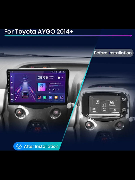 Auto-Audiosystem für Toyota Aygo 2014 (Bluetooth/USB/WiFi/GPS/Apple-Carplay/Android-Auto) mit Touchscreen 9"