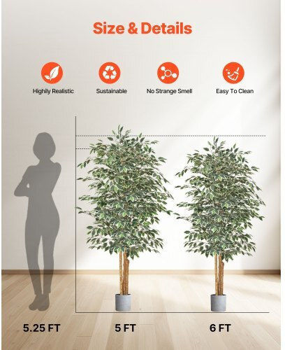 Изкуствено растение в саксия Ficus Lyrata Green 180см Vevor