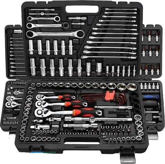Socket-Set 46 Stück Metallwerkzeuge Universelle Kompatibilität 45-Zähne Ratschenrad Kompakte Aufbewahrungsbox