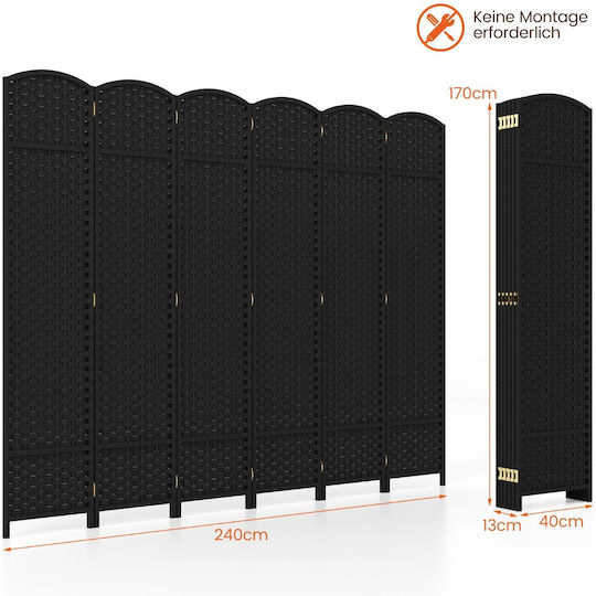 Costway Διακοσμητικό Παραβάν Ξύλινο 240x180cm