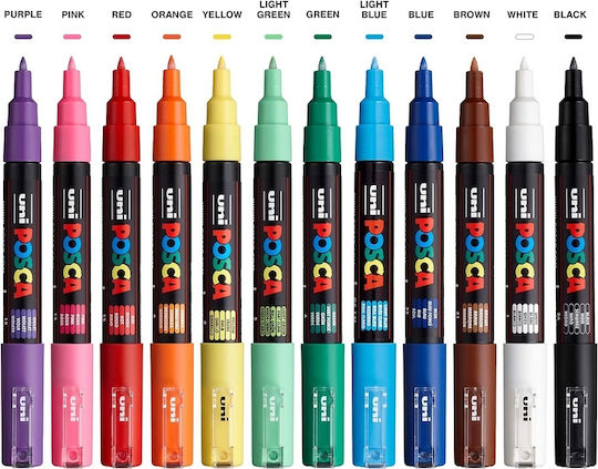 Posca Permanentmarker 0.7mm Colorful 12Stück