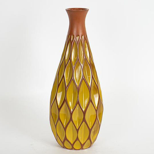 Decorative Vase Orange 14.5x14.5x37cm