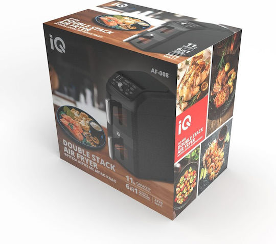 IQ Air Fryer with Double Detachable Bucket 11lt Black AF-008