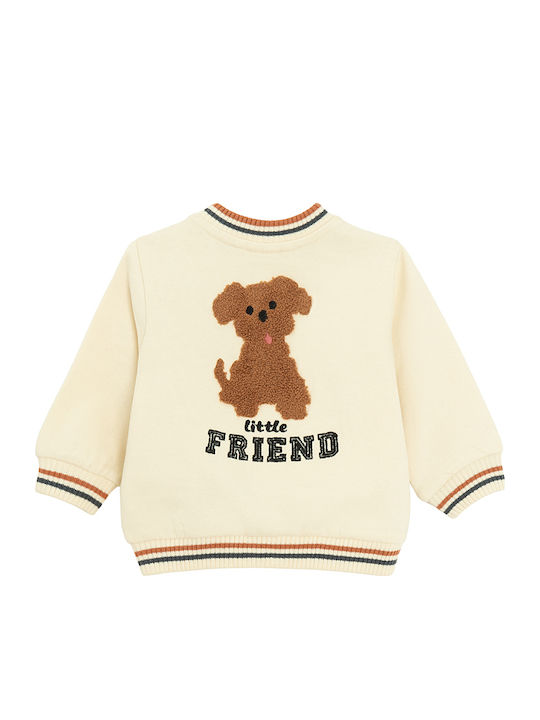 Kinder-Sweatshirt Strickjacke mit Kapuze Weiß